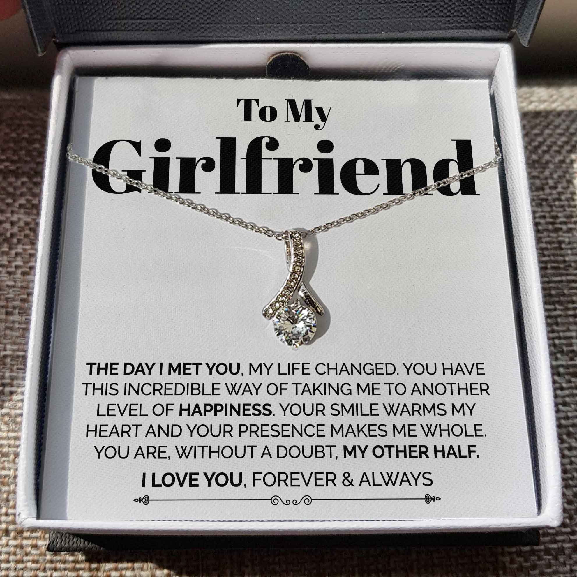 GlowUP Two-Toned Box To My Girlfriend  - The Day I Met You - Ribbon Necklace