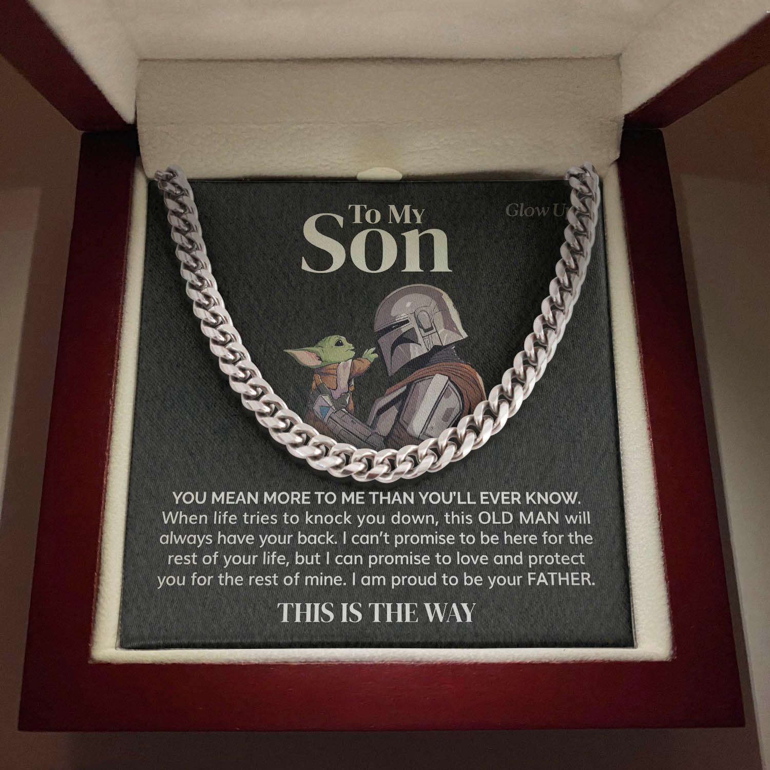 ShineOn Fulfillment Cuban Link Chain Stainless Steel / Luxury Box To my Son - This is the way - Cuban Link Chain