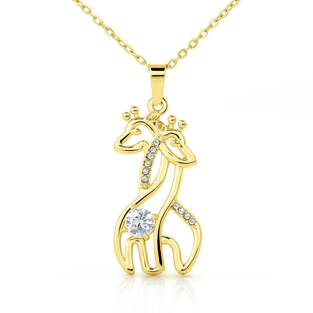ShineOn Fulfillment Jewelry 14K White Gold Finish To My Granddaughter - Giraffes Necklace - This Old Giraffe Will Always Have Your Back