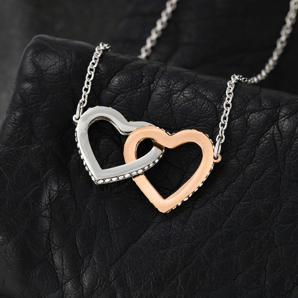 ShineOn Fulfillment Jewelry Interlocking Heart Necklace To My Unbiological Sister - I Smile a Lot More
