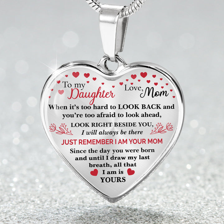 ShineOn Fulfillment Jewelry Luxury Necklace (Silver) / No To My Daughter - I Will Always Be There