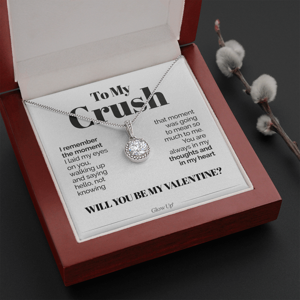 ShineOn Fulfillment Jewelry Mahogany Style Luxury Box To My Crush - I Remember The Moment - Eternal Hope Necklace
