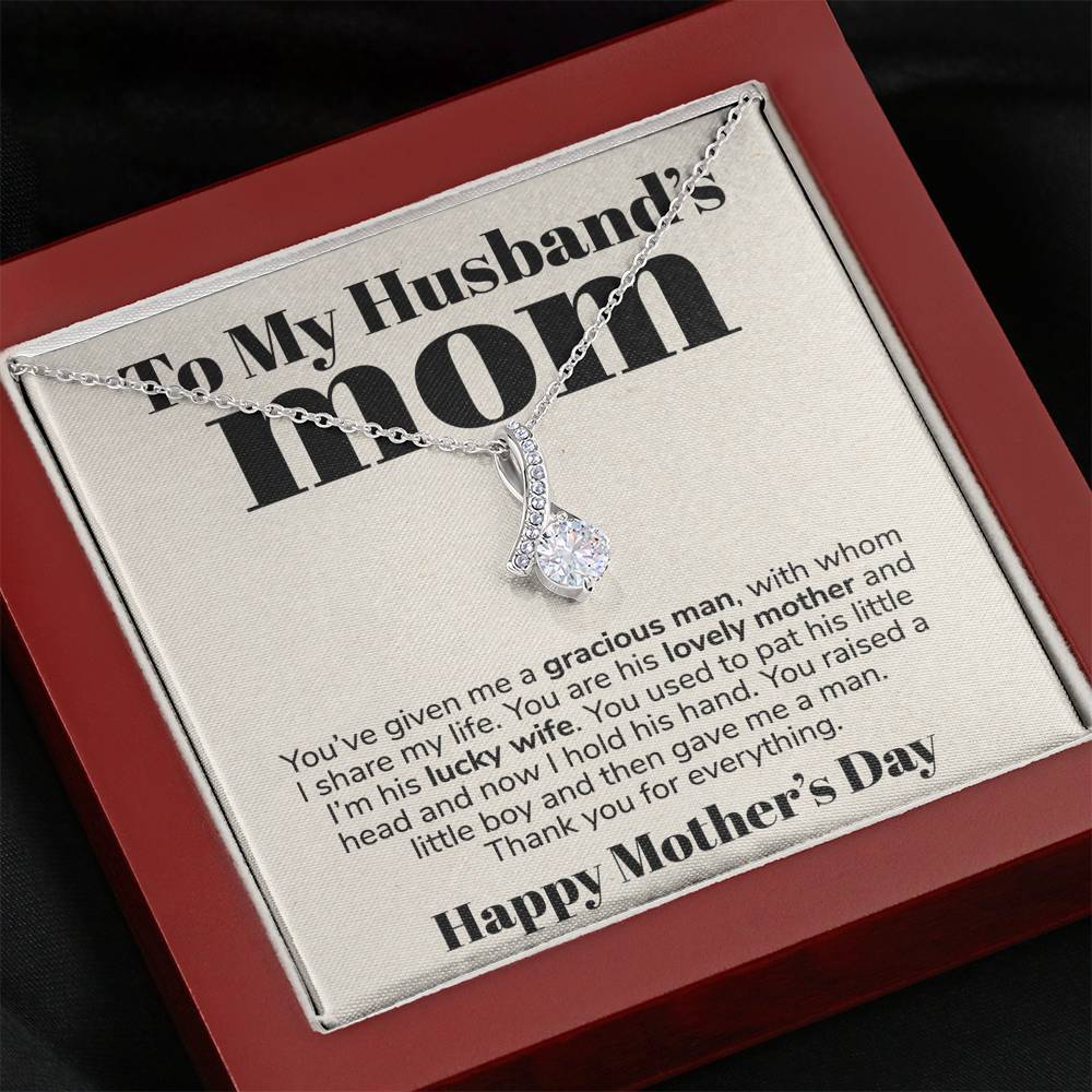 ShineOn Fulfillment Jewelry Standard Box To My Husband's Mom - Thank You For Everything - Ribbon Necklace
