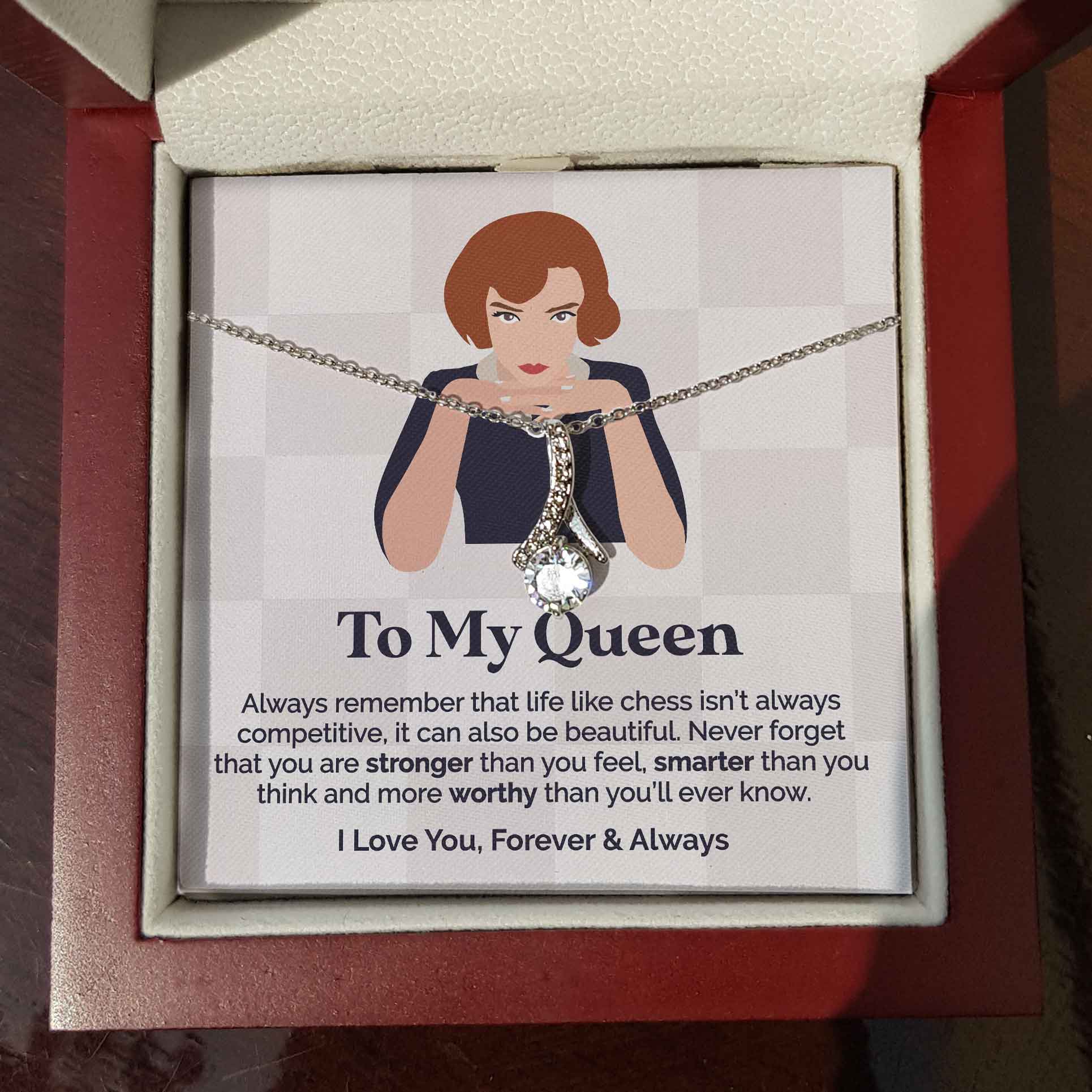 ShineOn Fulfillment Jewelry Standard Box To My Queen - More Worthy - Ribbon Necklace