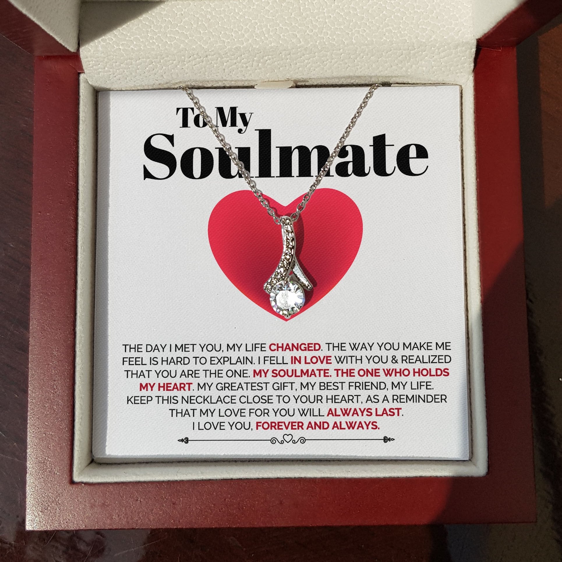 ShineOn Fulfillment Jewelry Standard Box To My Soulmate - Forever and Always - Necklace