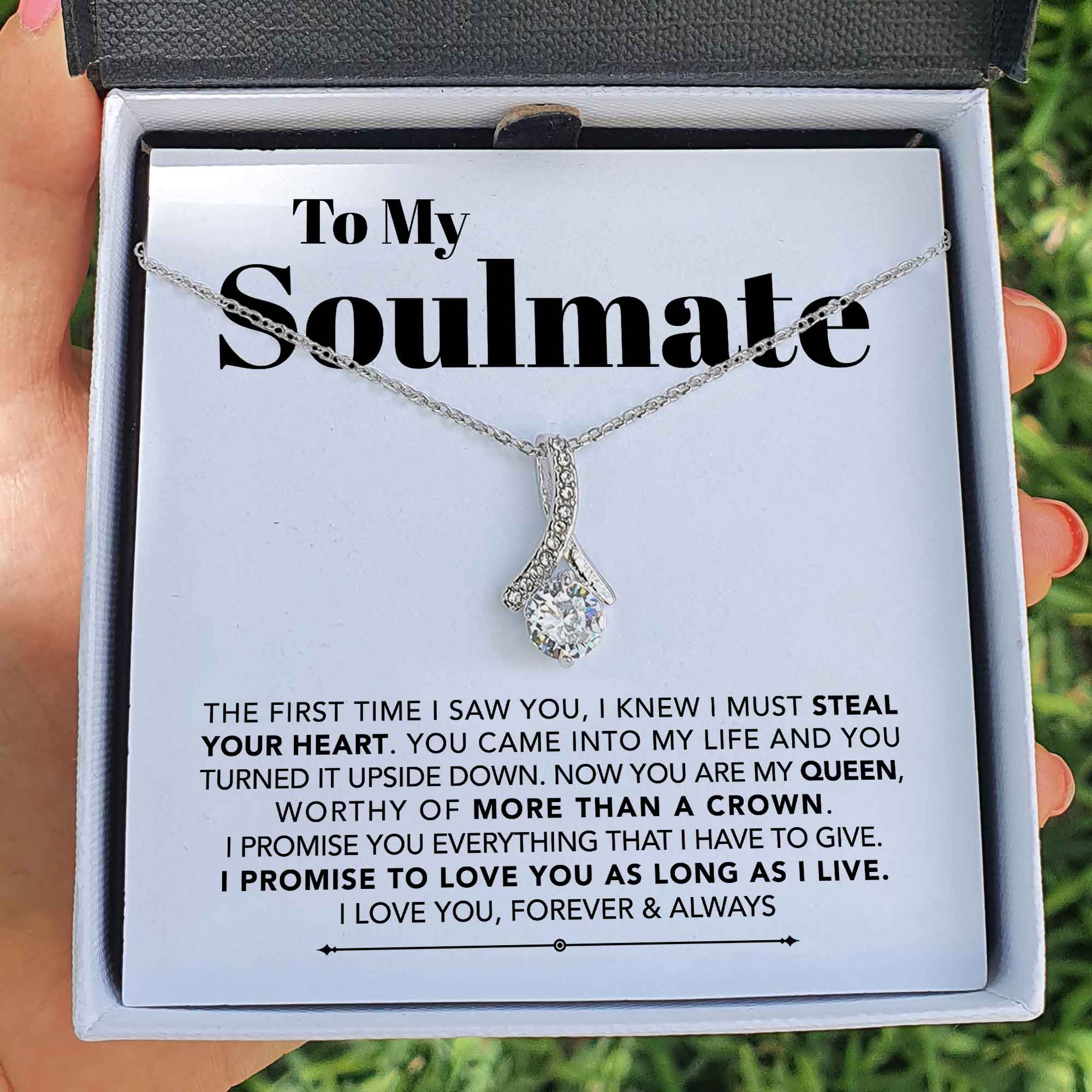 ShineOn Fulfillment Jewelry Standard Box To My Soulmate - Love You As Long As I Live - Necklace