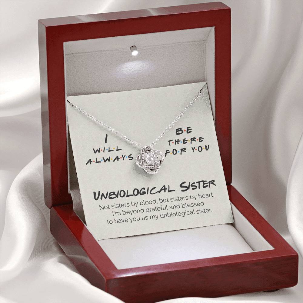 ShineOn Fulfillment Jewelry Standard Box Unbiological Sister - I Will Always Be There For You -  Love Knot Necklace