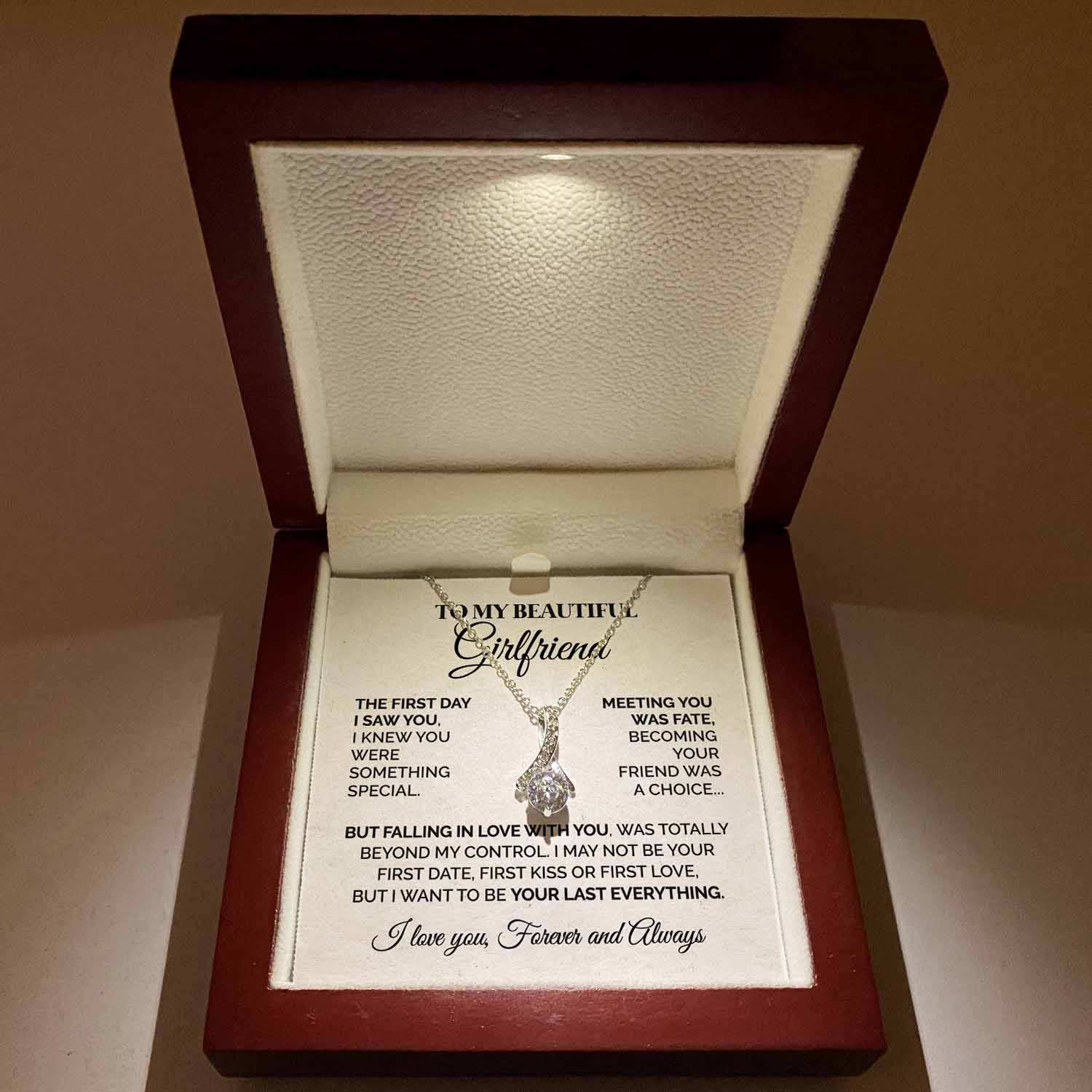 ShineOn Fulfillment Jewelry To My Beautiful Girlfriend - The First Day I Saw You - Ribbon Necklace