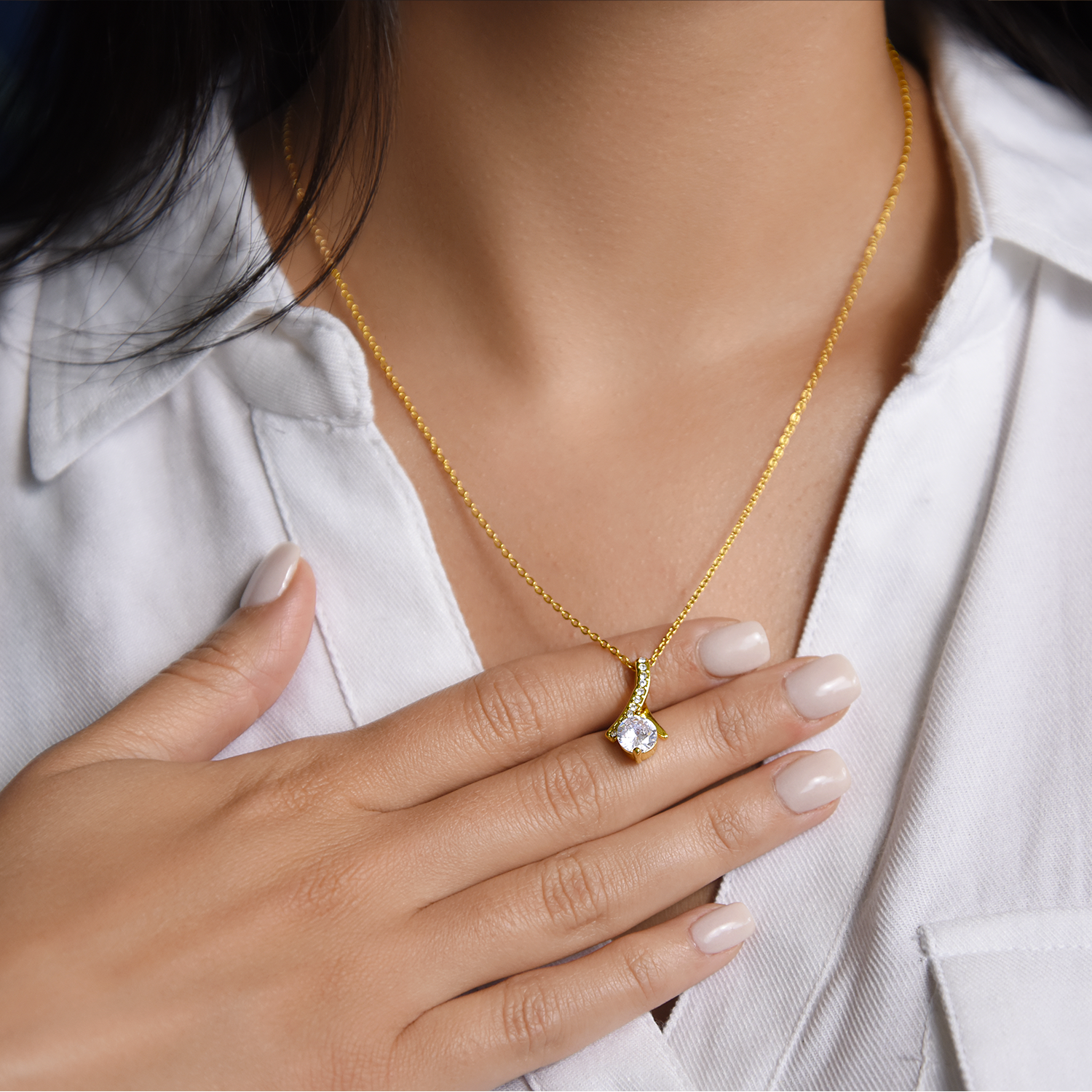 ShineOn Fulfillment Jewelry To My Boyfriend's Mom - Thank You - Ribbon Necklace