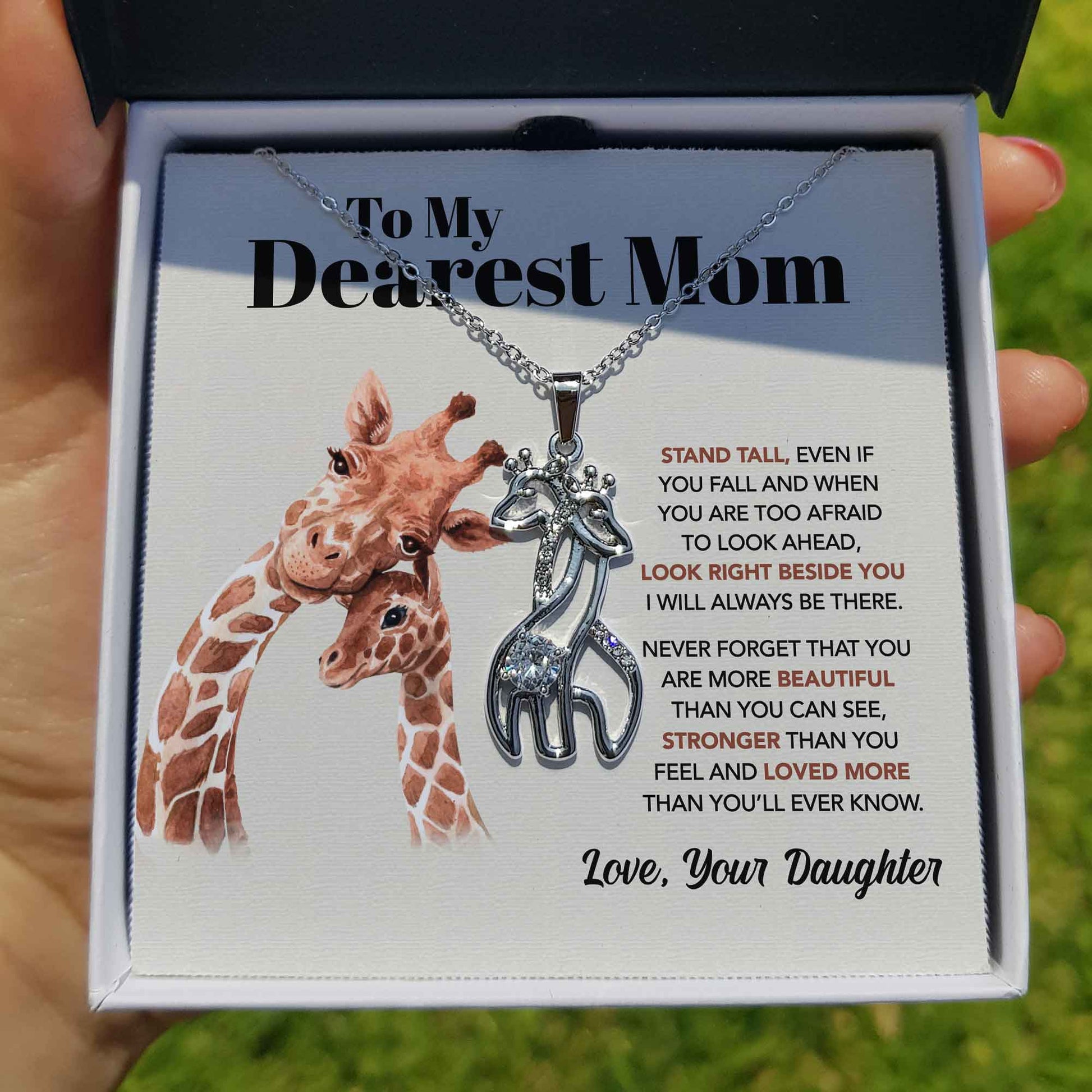 ShineOn Fulfillment Jewelry To My Dearest Mom - Stand Tall - Giraffe Necklace
