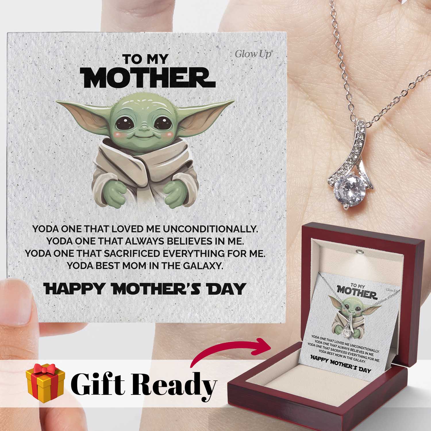 ShineOn Fulfillment Jewelry To my Mother - Yoda One - Ribbon Necklace