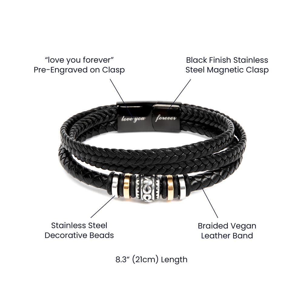 ShineOn Fulfillment Jewelry To my Son - Believe in Yourself - Vegan Leather Bracelet