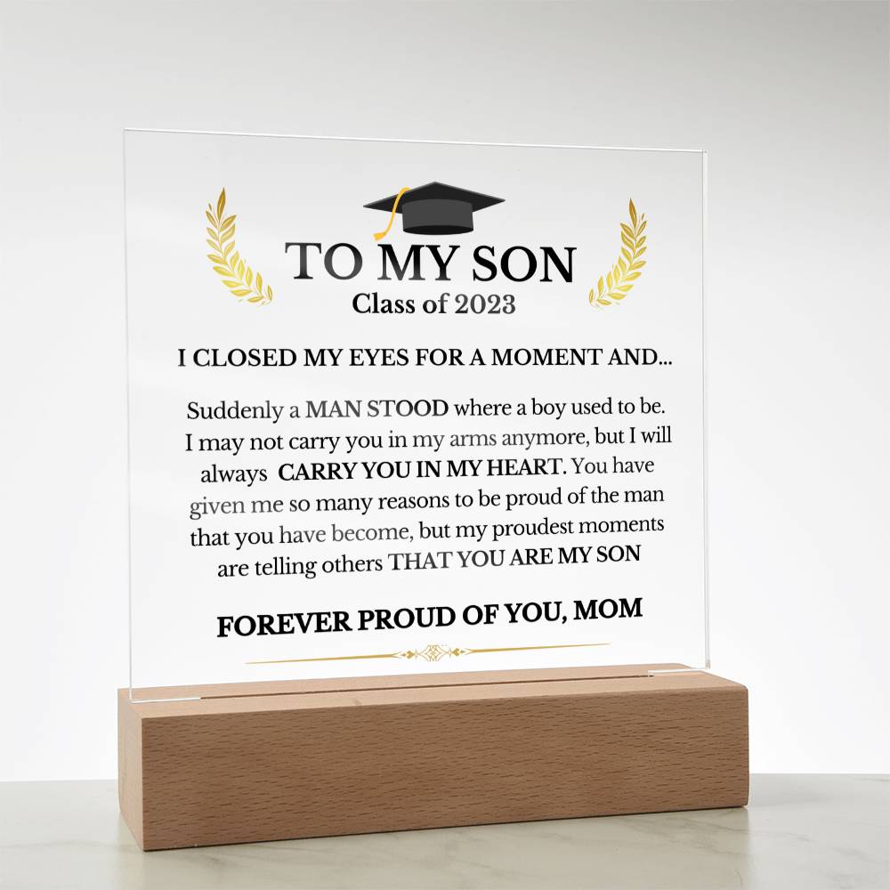 ShineOn Fulfillment Jewelry To my Son - Proud of You - Square Acrylic Plaque