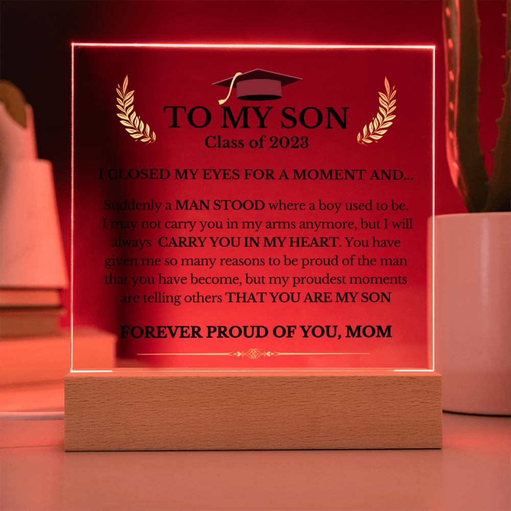 ShineOn Fulfillment Jewelry To my Son - Proud of You - Square Acrylic Plaque