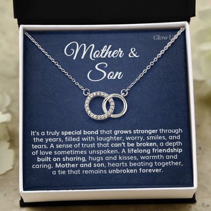ShineOn Fulfillment Jewelry Two Tone Box Mother & Son - Truly Special Bond - Perfect Pair Necklace
