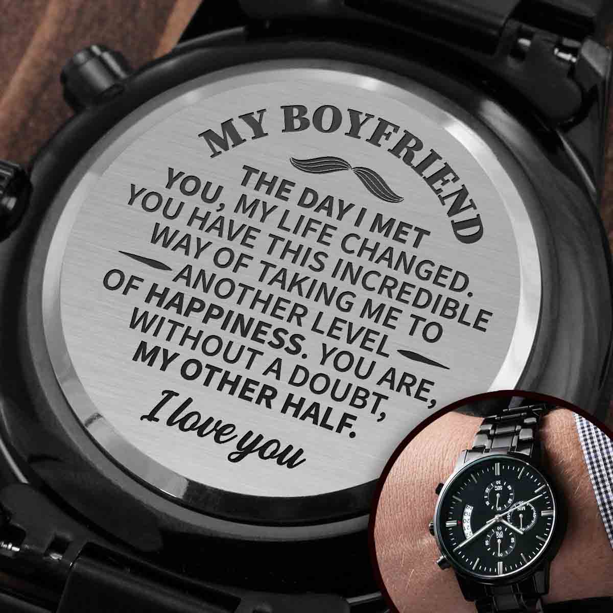 ShineOn Fulfillment Watches Two-Toned Box To my Boyfriend - The day I met you - Premium Watch