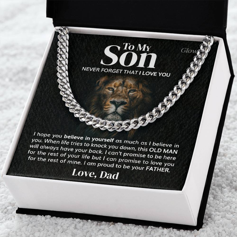 Believe in Yourself Cuban Chain Necklace | Strengthen Dad-Son Bond