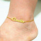 Glow Up Bracelets & Bangles Gold Custom Name Anklet Bracelet