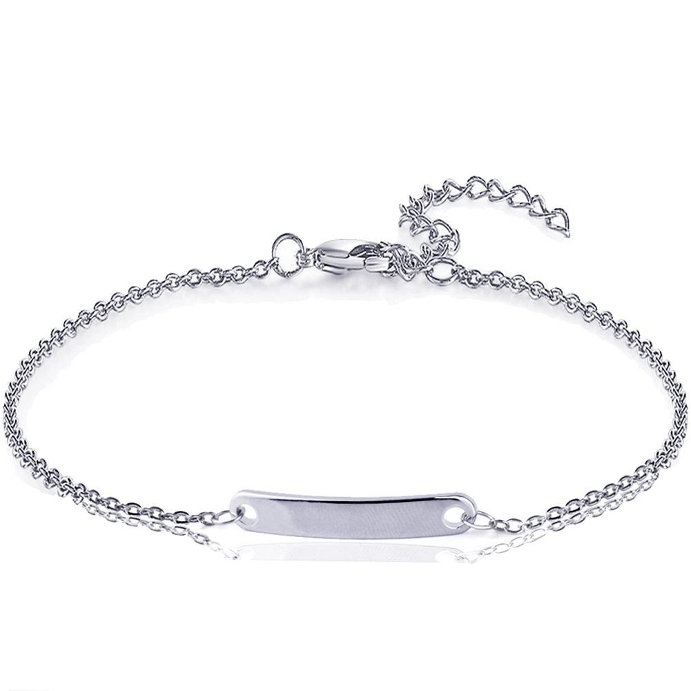 Glow Up Chain & Link Bracelets Silver Color / Alison Custom Engraved Name Bracelet