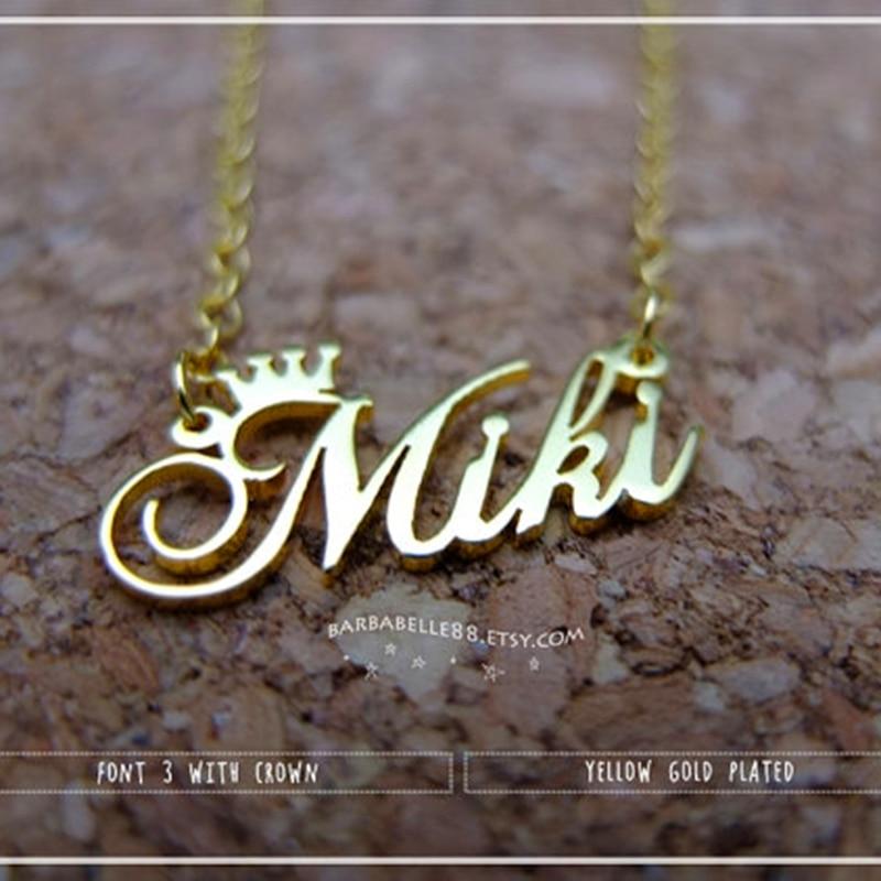 Glow Up Name Necklaces Custom Crown Name Necklace