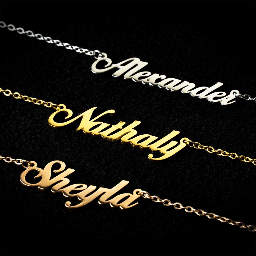 Glow Up Name Necklaces Silver Stainless Steel / 16