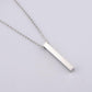 Glow Up Pendant Necklaces Silver Tone / Name Engrave 1 side 3D Engraved Bar Necklace