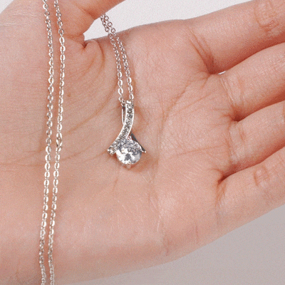 Glow Up Store Ribbon Necklace - 7mm Cubic Zirconia