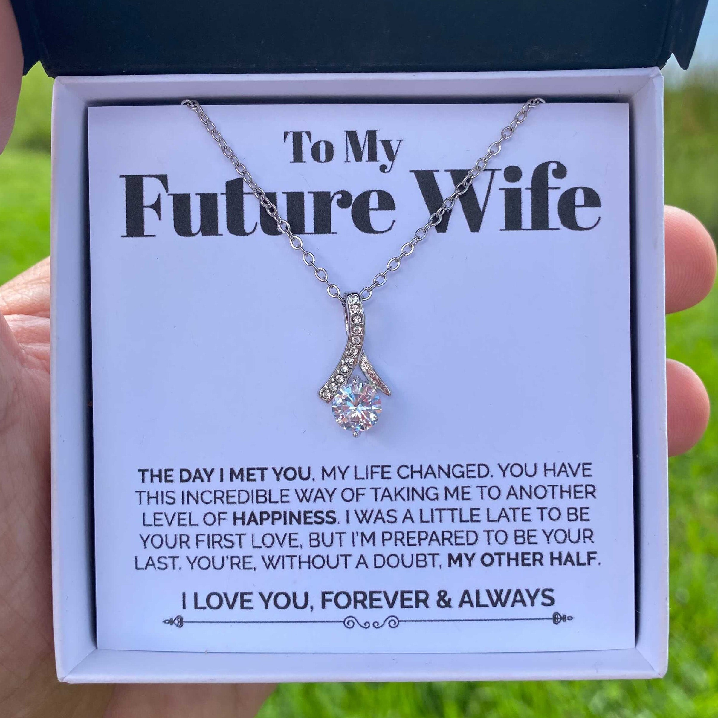 Glow Up To My Future Wife - Ribbon Necklace - The Day I Met You
