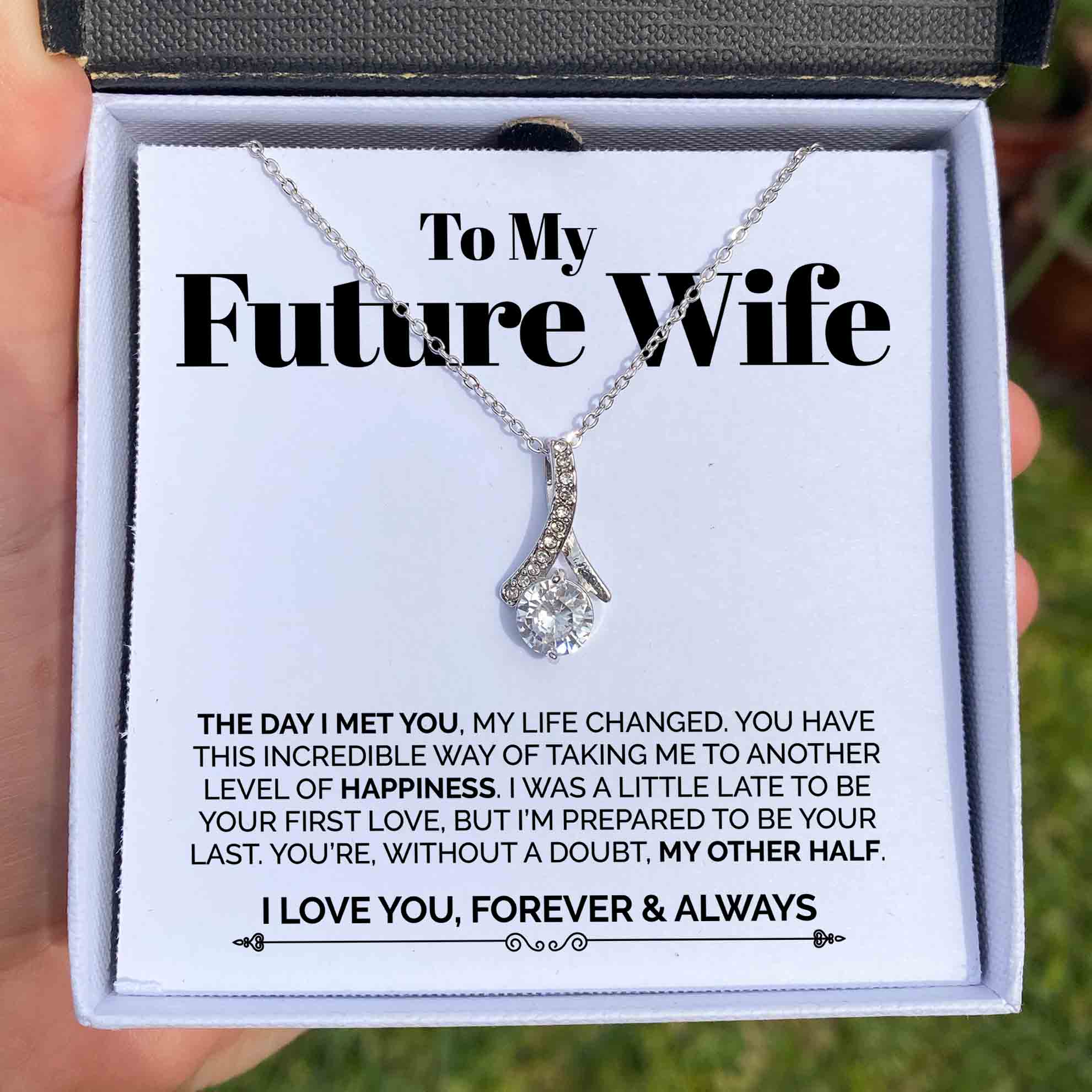 Glow Up Two-Toned Box To My Future Wife - Ribbon Necklace - The Day I Met You