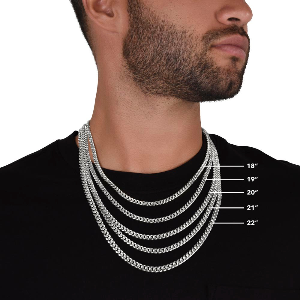 GlowUp To My Son - Keep your head up even if you fall - Cuban Link Chain Necklace
