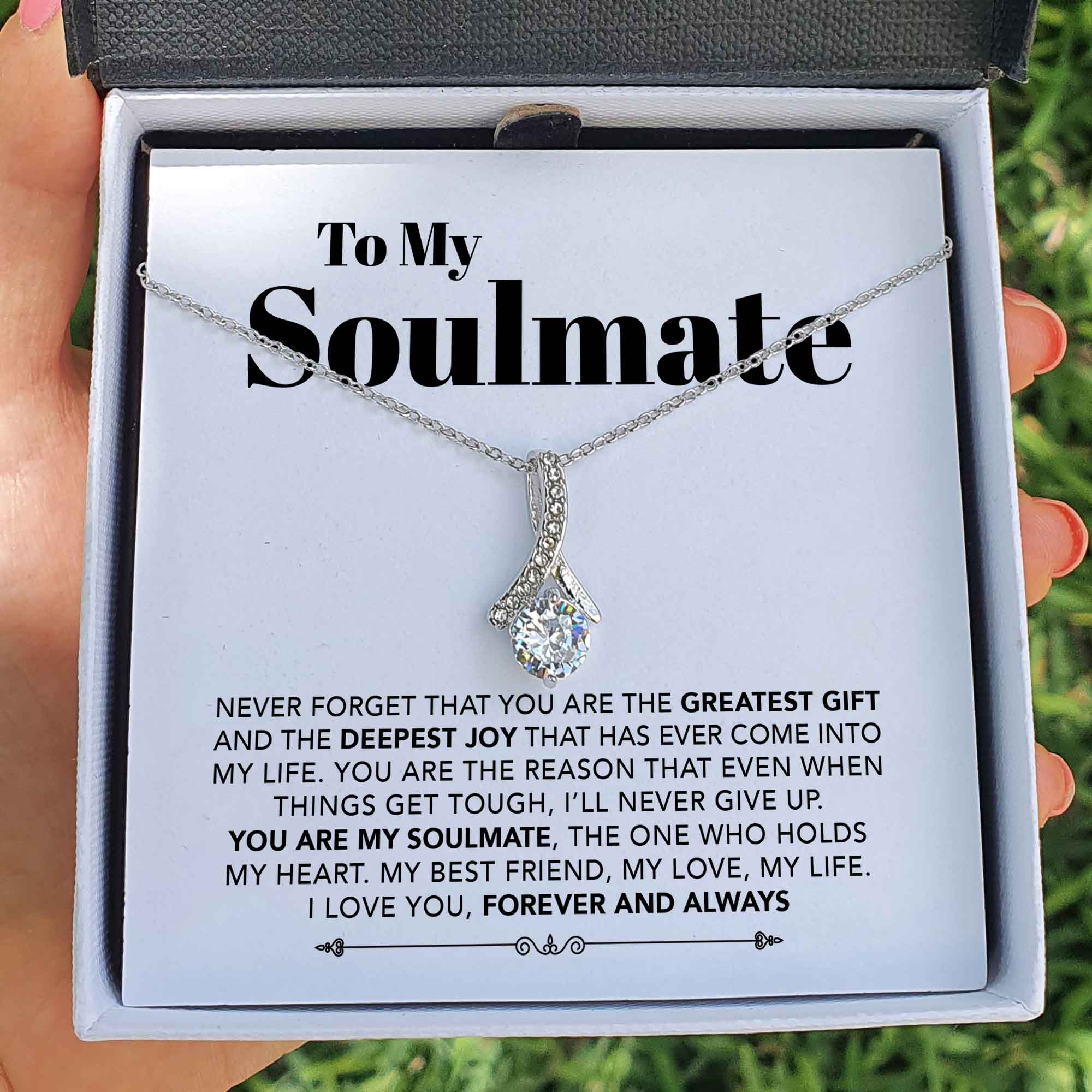 GlowUp To My Soulmate - My Best Friend, My Love, My Life - Ribbon Necklace