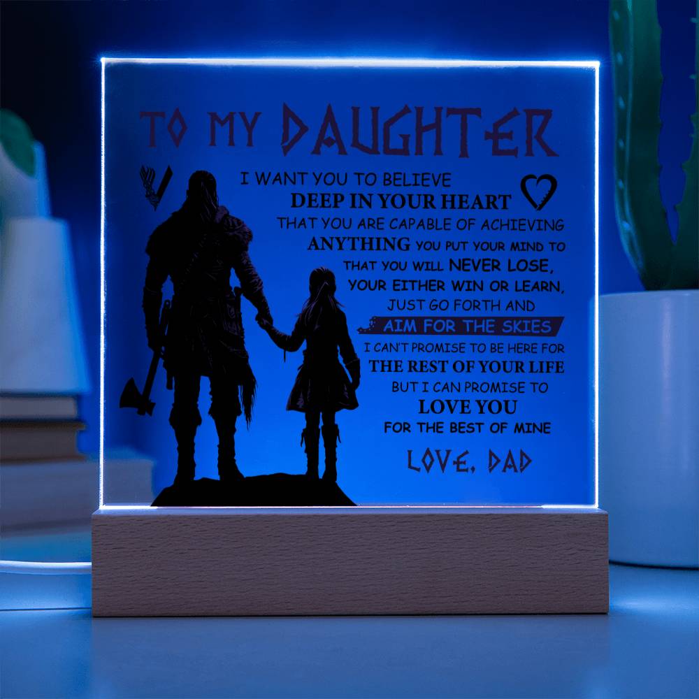 ShineOn Fulfillment Acrylic To my Daughter - Aim for the Skies - Square Acrylic Plaque
