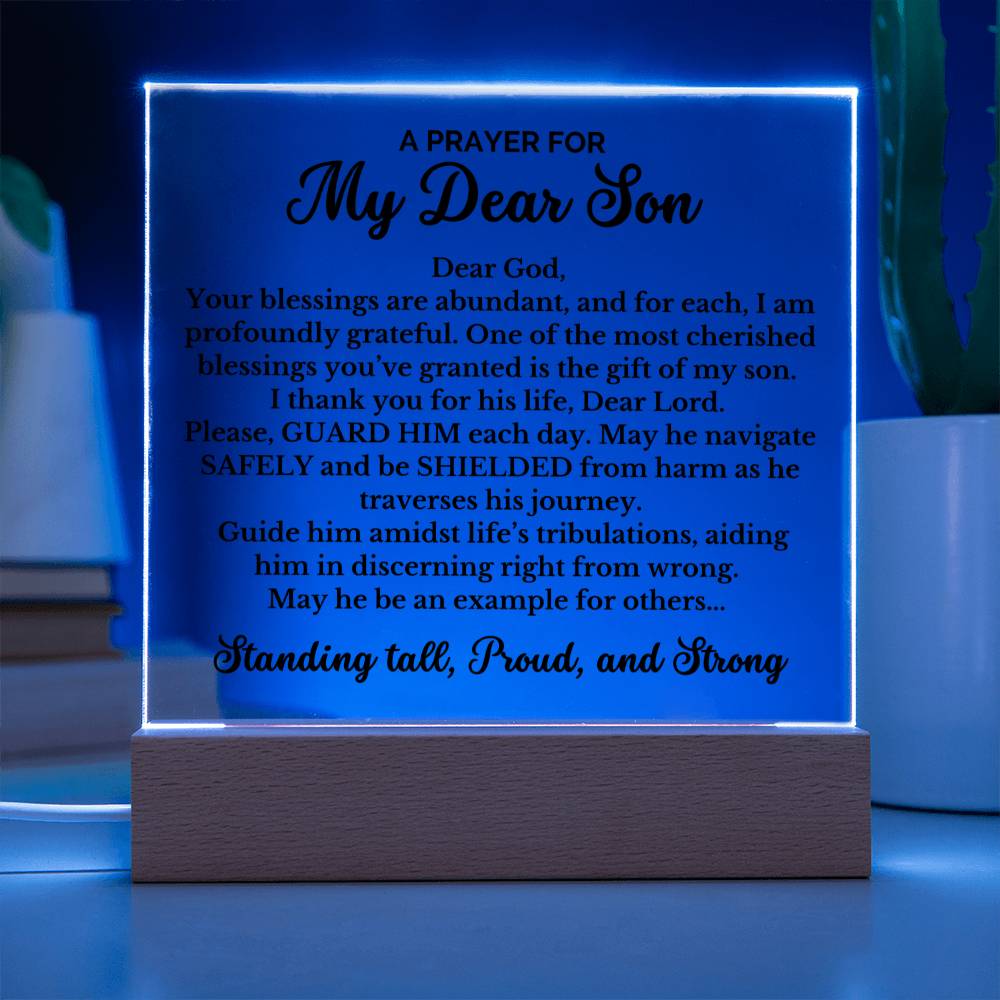 ShineOn Fulfillment Acrylic To my Son - A Prayer for my Dear Son - Square Acrylic Plaque