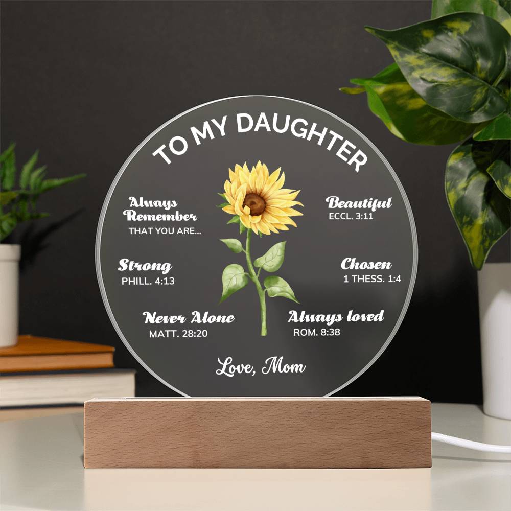 ShineOn Fulfillment Acrylic Wooden Base To My Daughter from mom - Remember that You Are - Circle Acrylic Plaque