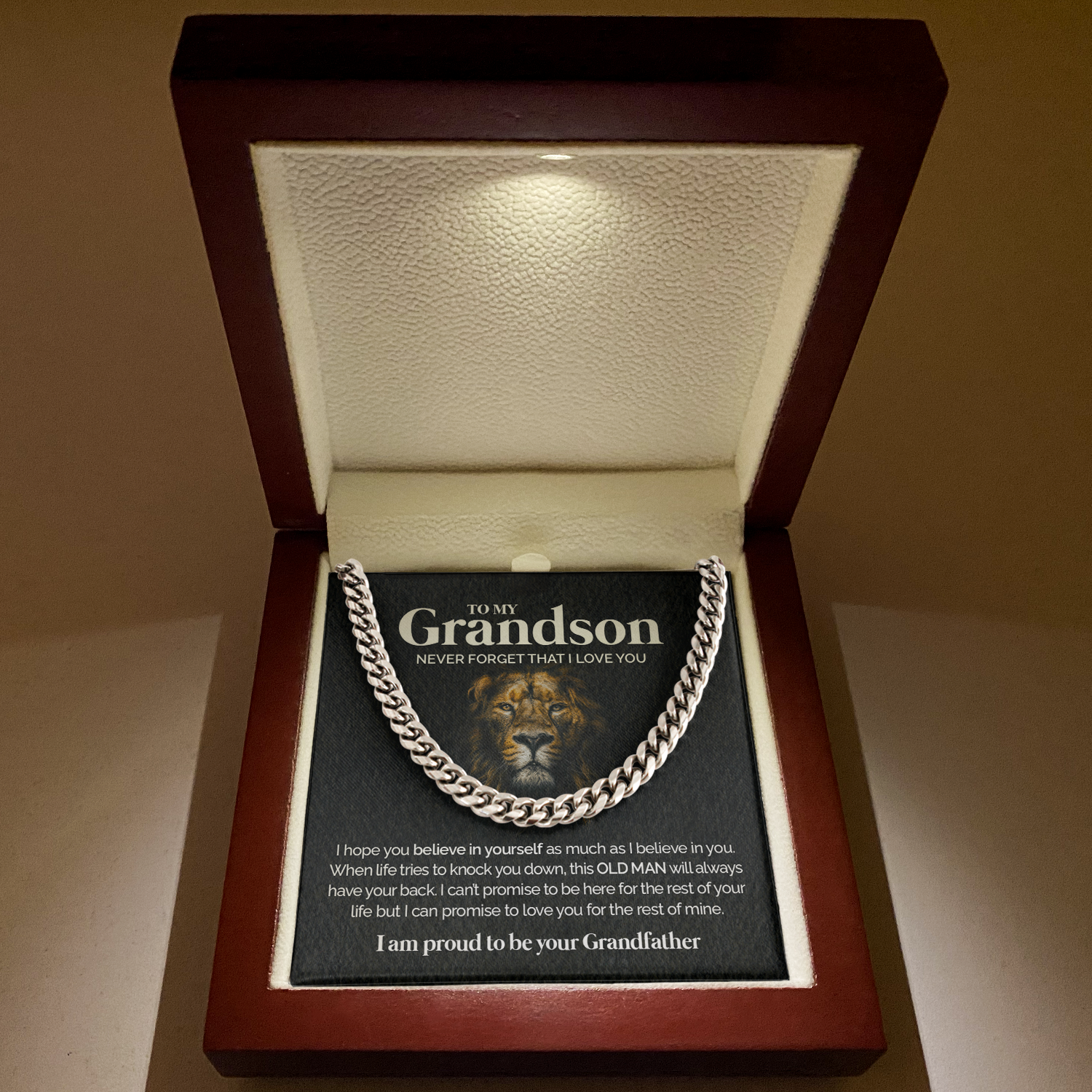 ShineOn Fulfillment Cuban Link Chain To My Grandson - Believe in yourself - Cuban Link Chain