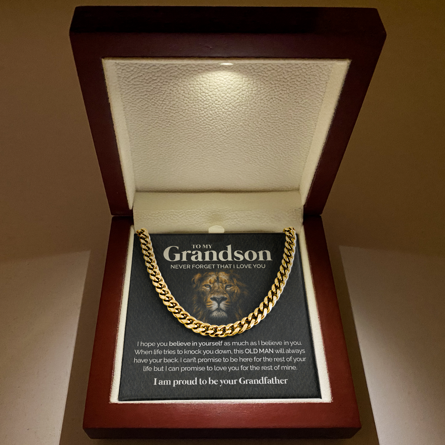 ShineOn Fulfillment Cuban Link Chain To My Grandson - Believe in yourself - Cuban Link Chain