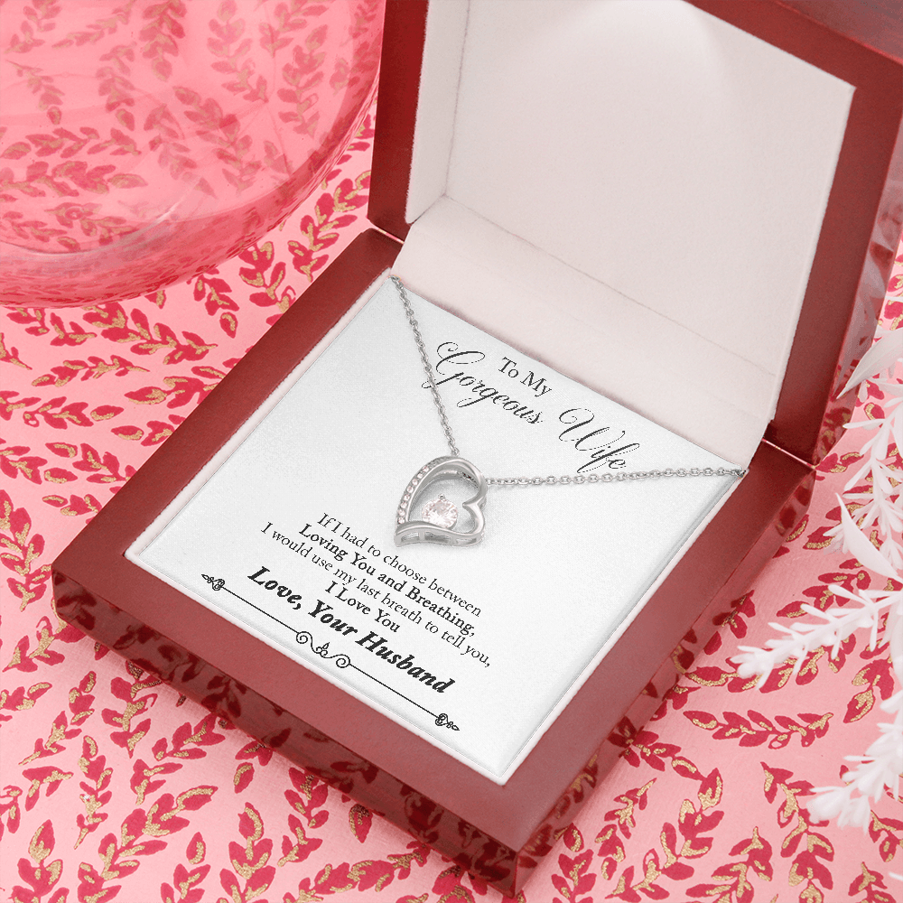 ShineOn Fulfillment Jewelry 14k White Gold Finish / Standard Box To My Gorgeous Wife - Forever Love - My Last Breath