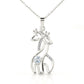 ShineOn Fulfillment Jewelry 14K White Gold Finish To My Daughter - Giraffes Necklace - Loved More Than You'll Ever Know - Mum