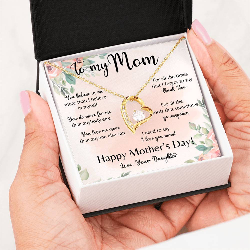 ShineOn Fulfillment Jewelry 14k White Gold Finish To My Mom - You Believe in Me - Forever Love