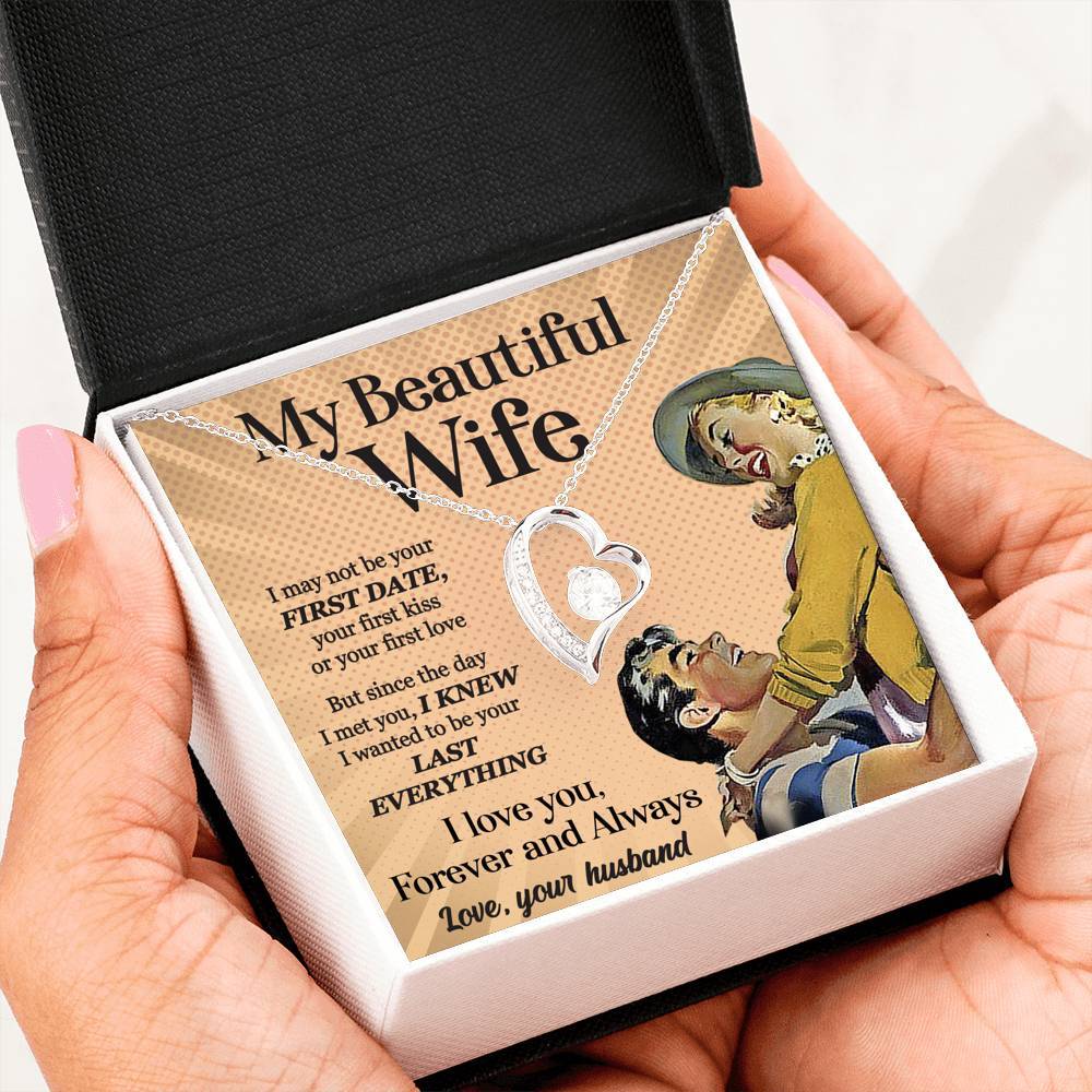 ShineOn Fulfillment Jewelry 14k White Gold Finish To My Wife - Forever Love - Your Last Everything