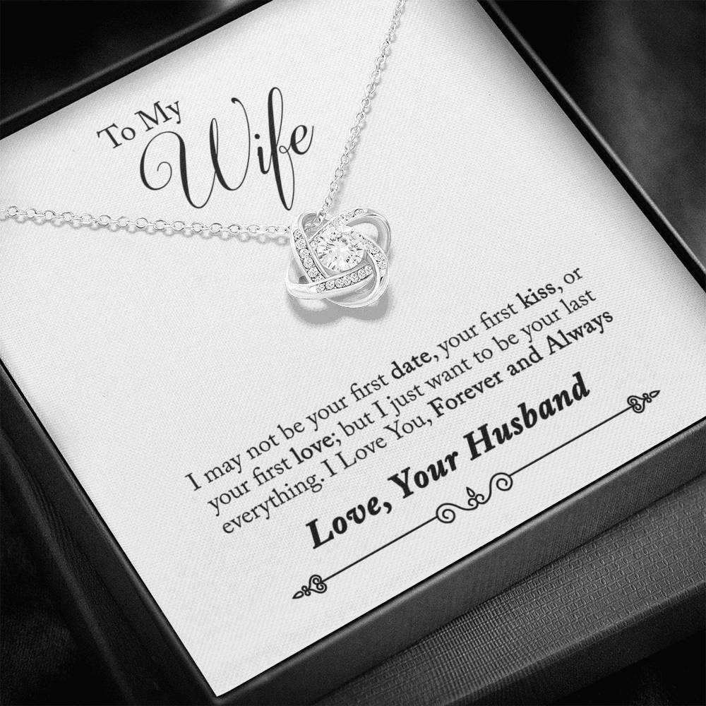 ShineOn Fulfillment Jewelry 14K White Gold Finish To My Wife - Love Knot - Forever and Always