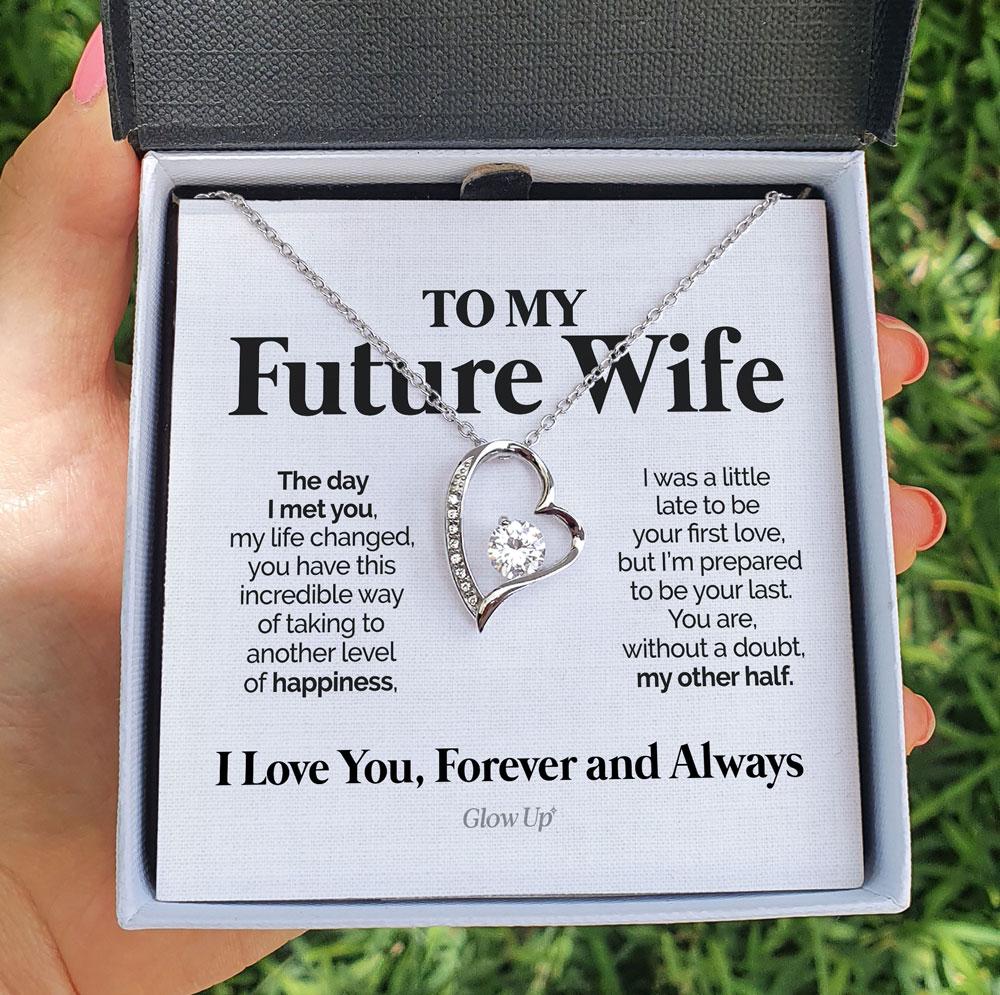 ShineOn Fulfillment Jewelry 14k White Gold Finish / Two-Toned Box To My Future Wife - Forever Love - My Other Half