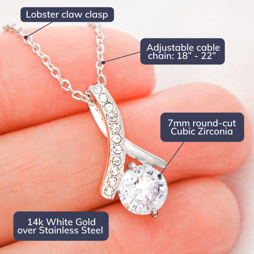 ShineOn Fulfillment Jewelry 14K White Gold Finish / Two-toned Box To my Smoking hot Soulmate - I love you - Ribbon Necklace