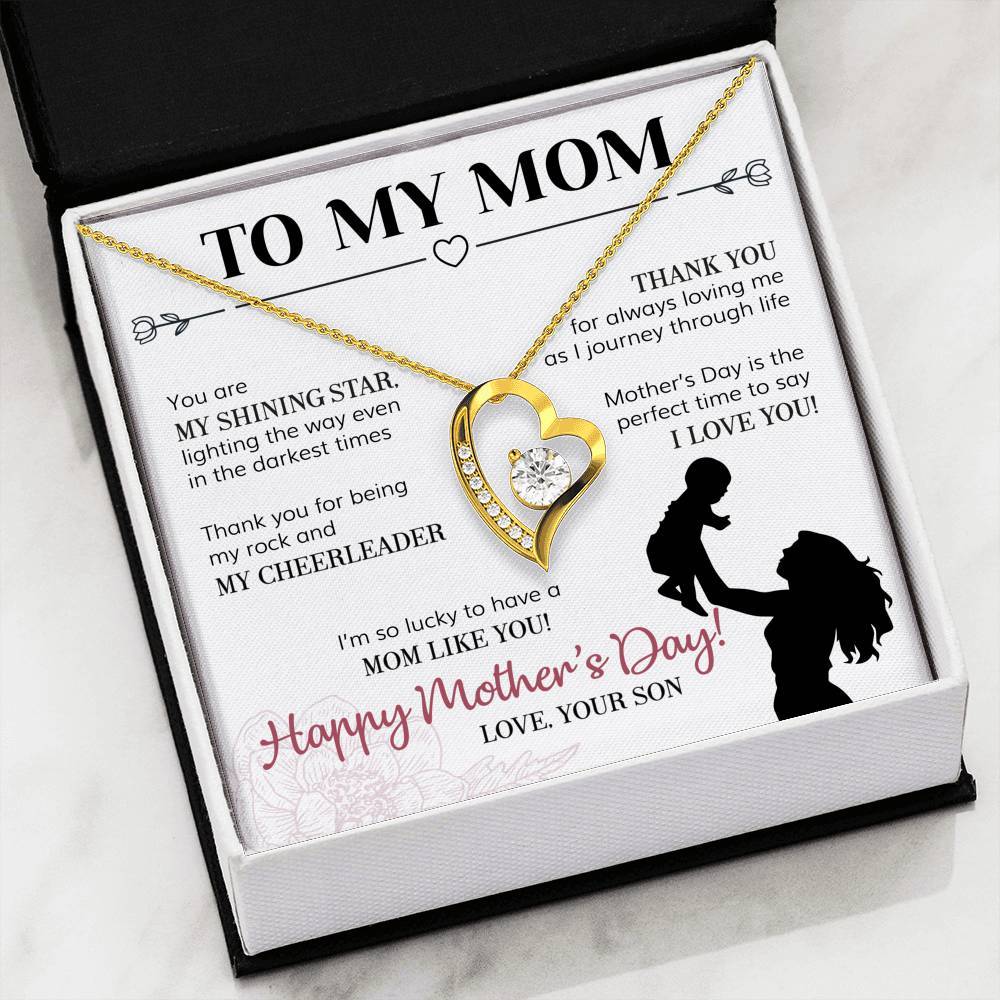 ShineOn Fulfillment Jewelry 18k Yellow Gold Finish To My Mom - Forever Love - Thank you