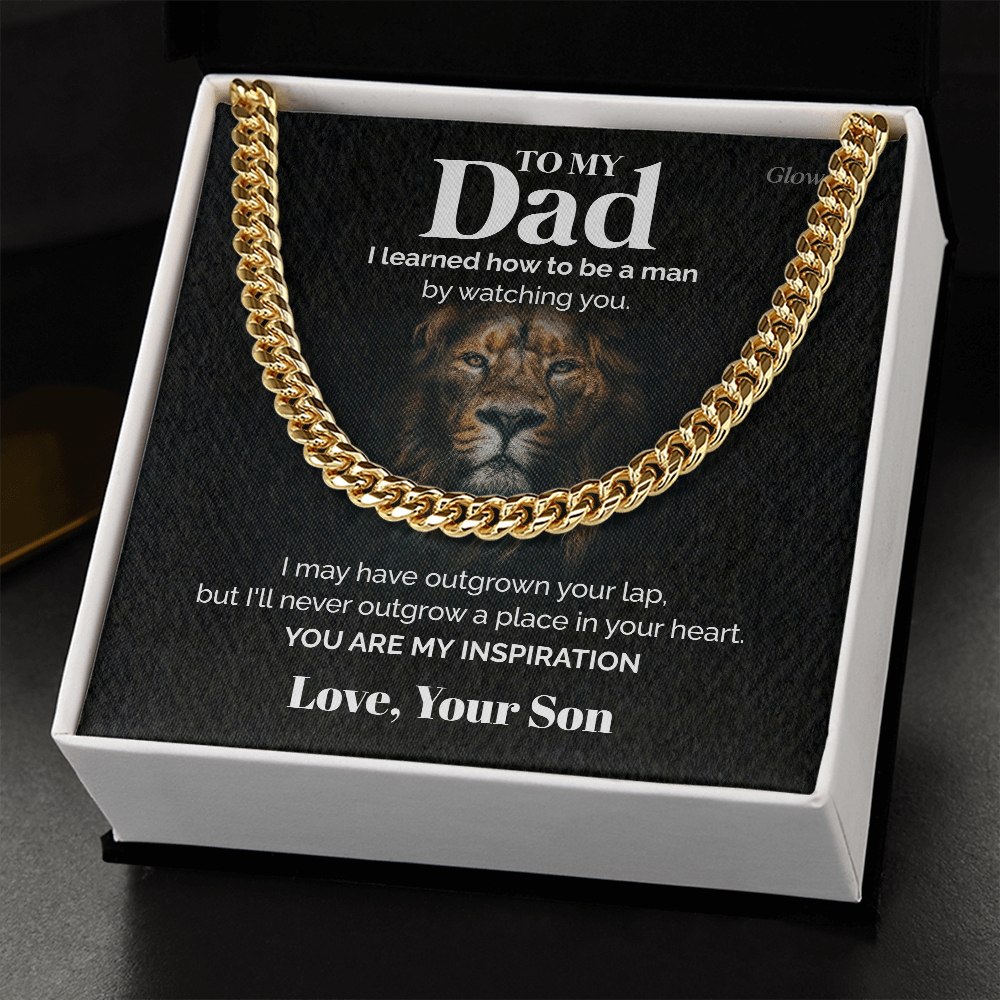 ShineOn Fulfillment Jewelry 316L Stainless Steel / Two-Toned Box To my Dad - My Inspiration - Cuban Link Chain