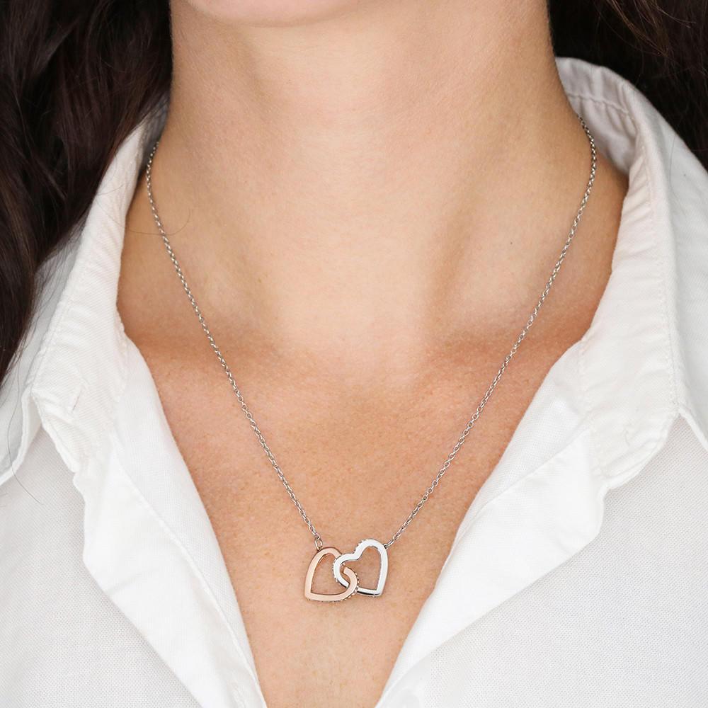 ShineOn Fulfillment Jewelry Interlocking Heart Necklace To My Unbiological Sister - Love You Sis