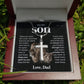 ShineOn Fulfillment Jewelry Luxury LED Box To My Son - Never feel alone - Cross Necklace