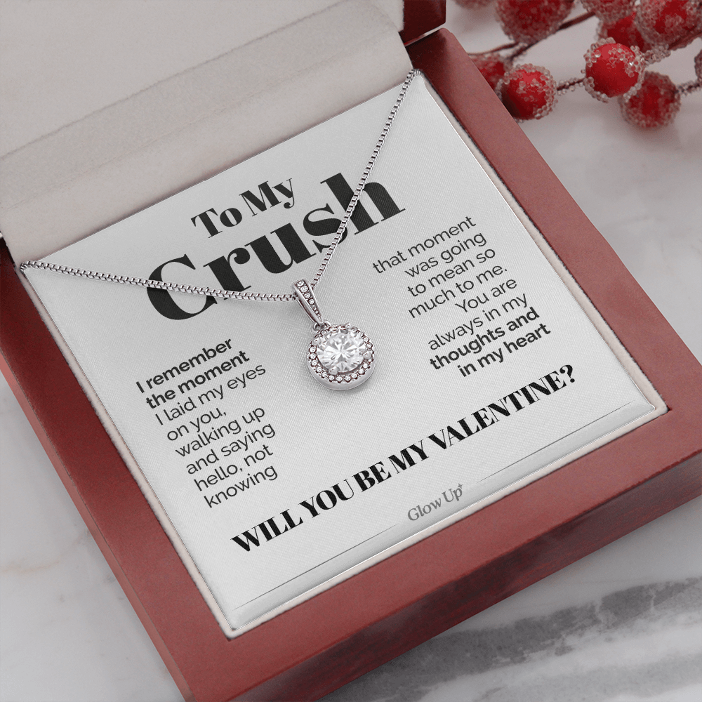 ShineOn Fulfillment Jewelry Mahogany Style Luxury Box To My Crush - I Remember The Moment - Eternal Hope Necklace
