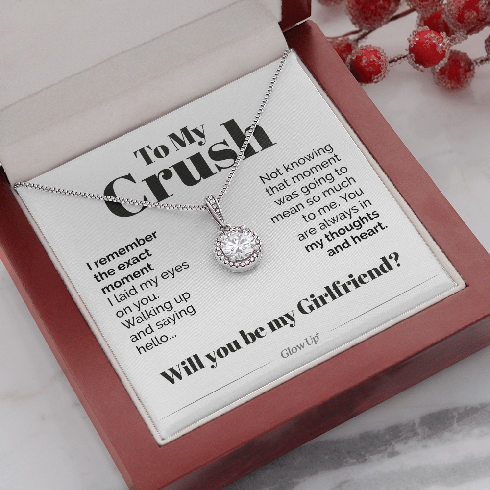 ShineOn Fulfillment Jewelry Mahogany Style Luxury Box To My Crush - Will You Be My Girlfriend? - Eternal Hope Necklace