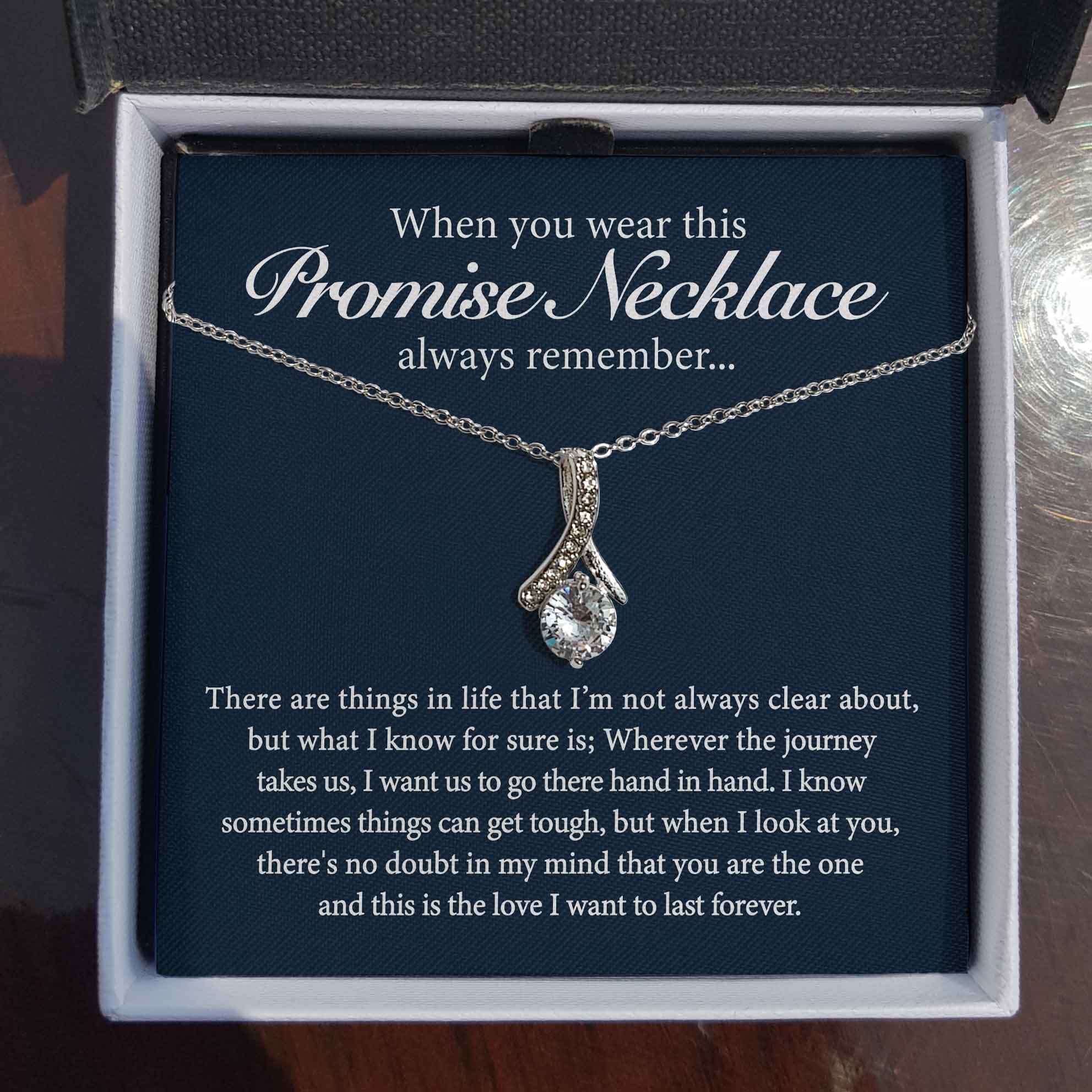 ShineOn Fulfillment Jewelry Promise Necklace - When You Wear This Always Remember - Ribbon Necklace